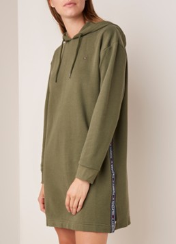 Tommy Hilfiger Trui-jurk met capuchon en contrastbies