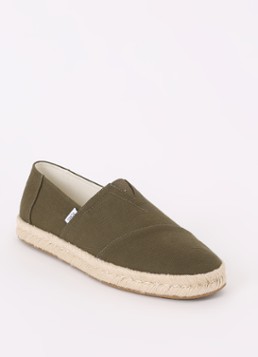 Toms Alp Rope 2.0 espadrille met raffia details • Olijfgroen • de Bijenkorf