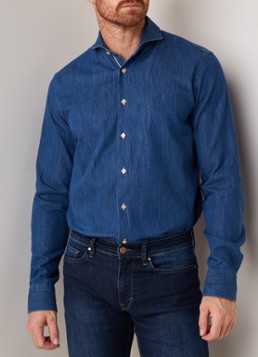 Van Gils Eden slim fit overhemd van denim