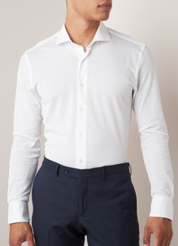 Van Gils Elran slim fit jersey overhemd met wide spread-kraag