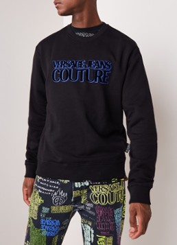 Versace Jeans Couture Sweater met logo flockprint
