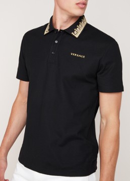 Versace Regular fit polo van piqué katoen met borduring