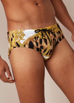 Versace Zwemslip met luipaarddessin