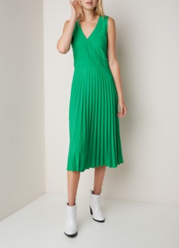 Warehouse Mouwloze midi-jurk met plissé