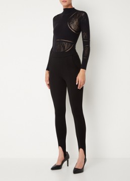 Wolford Sporty body met opengewerkt dessin en stretch • Zwart • de ...