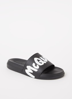 Alexander McQueen Graffiti slipper met logo