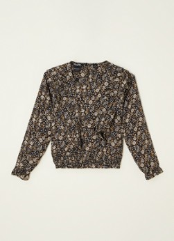 NIK&NIK top Irene van gerecycled polyester zwart/zand