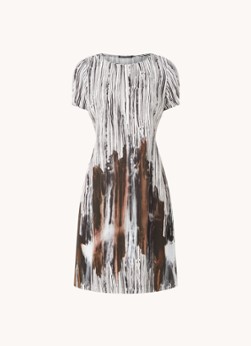 Expresso jurk 212GHARMKE met all over print zwart/wit/bruin