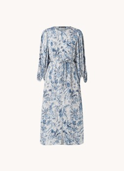Expresso jurk met all over print en open detail lichtblauw/blauw/donkerblauw