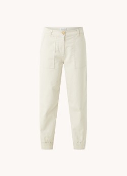 Marc O'Polo High waist tapered fit cropped chino met ritsdetail