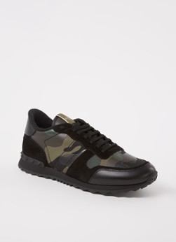 Valentino Rockrunner sneaker van leer met suède details