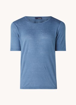 Lardini T-shirt van linnen met stretch