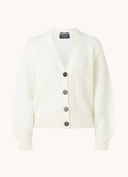 Scotch & Soda Grofgebreid vest in alpacablend met V hals