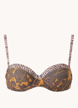 Marie Jo L'Aventure gebloemde voorgevormde beugelbh Emmanuel okergeel/donkerblauw