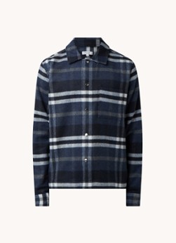 Reiss Marjon overshirt in wolblend met ruitdessin