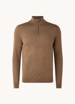 Reiss Blackhall fijngebreide pullover van merino wol met halve rits