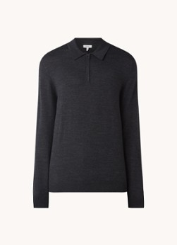 Reiss Robertson fijngebreide pullover van merino wol met halve rits