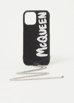 Alexander McQueen Crossbody telefoonhoes van leer met logo