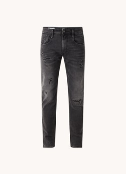 Replay Anbass slim fit jeans met ripped details