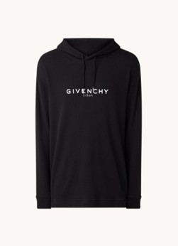 Givenchy Hoodie met logo- en backprint en structuur