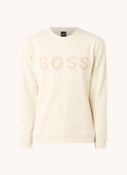 BOSS Weefast sweater met flock logoprint