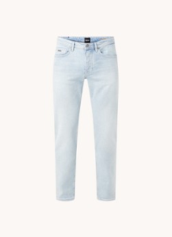 BOSS Taber tapered fit jeans met lichte wassing