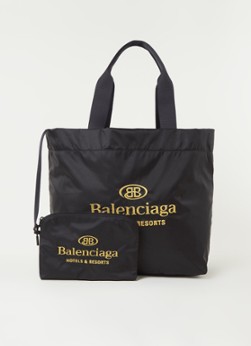 Balenciaga Hotel Large shopper met uitneembaar etui en logoborduring