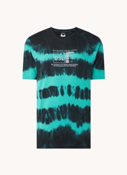 Diesel T-Just T-shirt met tie-dye dessin en frontprint