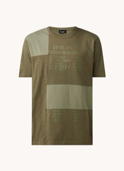 Diesel T-atchwork T-shirt met logoprint
