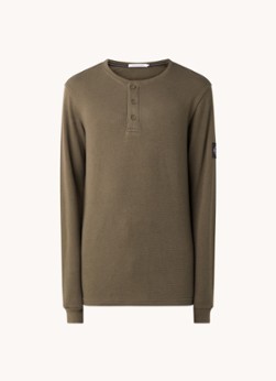 Calvin klein JEANS longsleeve van biologisch katoen black olive