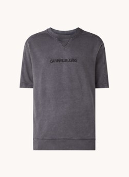 Calvin Klein T-shirt van sweatstof met logoborduring