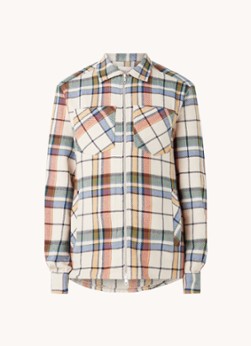 RVLT Revolution Regular fit overshirt met ruitdessin en borstzakken