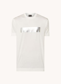 Emporio Armani T-shirt in lyocellblend met metallic logoprint