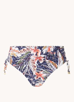 Cyell high waist bikinibroekje Botanic Beauty met all over print donkerblauw/wit/oranje online kopen