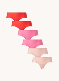 MAGIC Bodyfashion naadloze hipster(set van 6)rood/lichtroze/roze