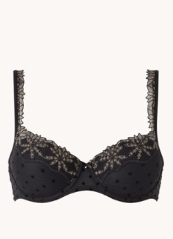Marie Jo voorgevormde beugelbh Joy met bloemen zwart