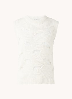 Modströ, m Matthew grofgebreide spencer met opengewerkt dessin