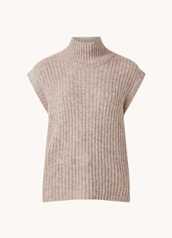 Modströ, m Goldie ribgebreide spencer in alpacablend met col