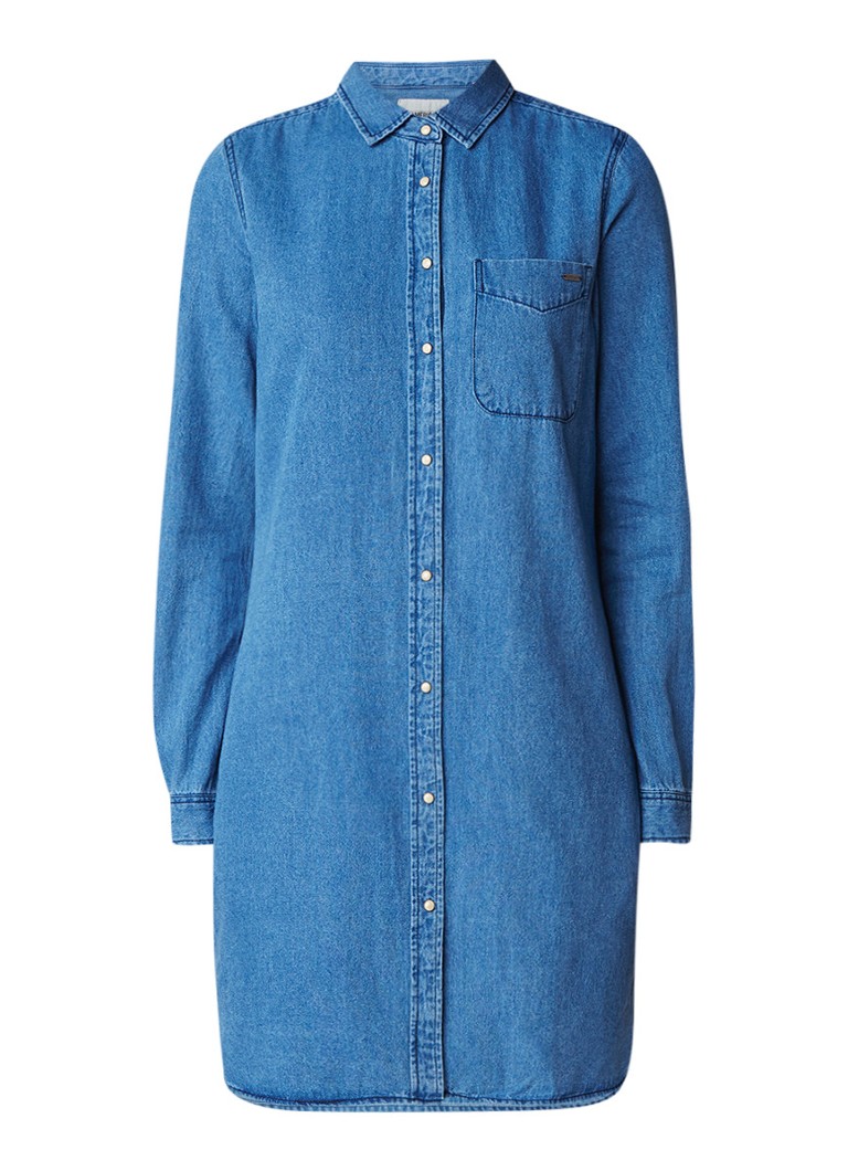 America Today Dana blousejurk van denim middenblauw