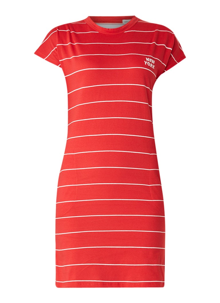 America Today Dyana T-shirt jurk met cut-out op de rug rood