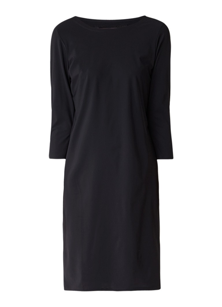 Moscow Midi-jurk met driekwartsmouw zwart