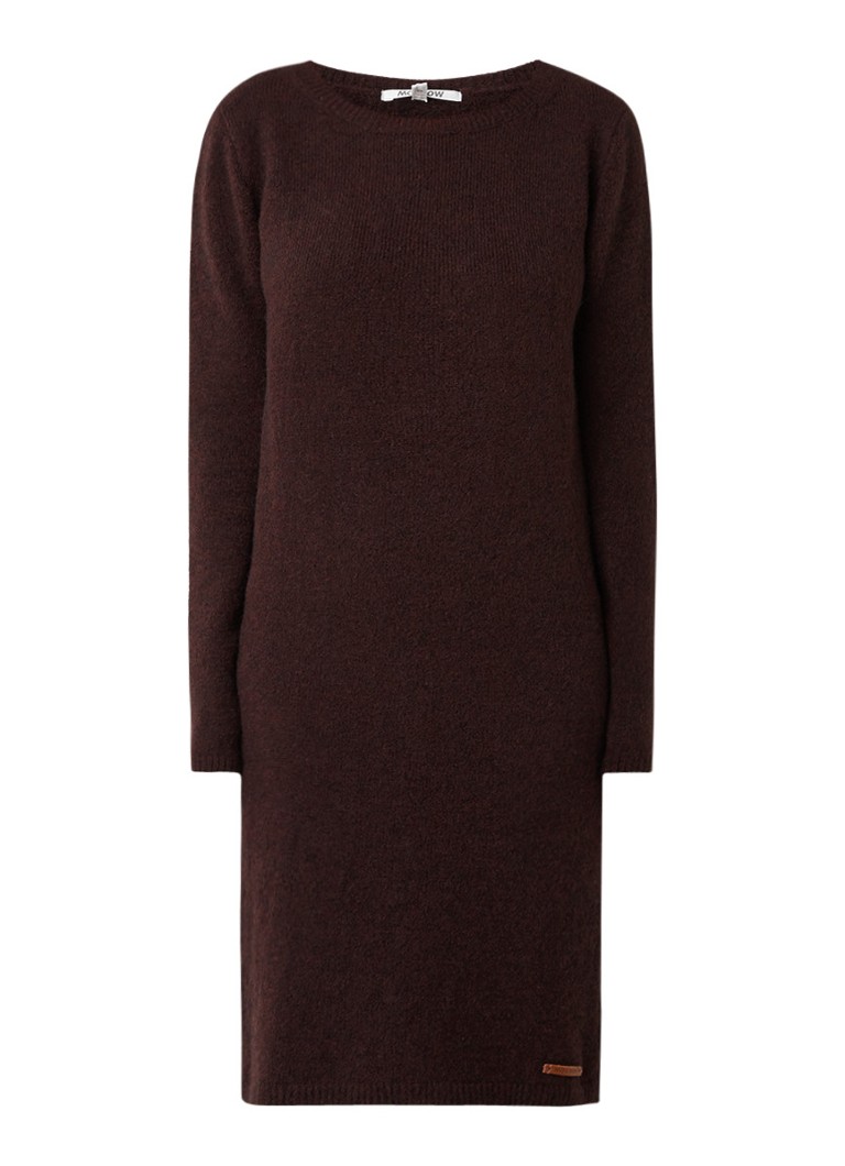 Moscow Grofgebreide midi-jurk in alpacawolblend bordeauxrood