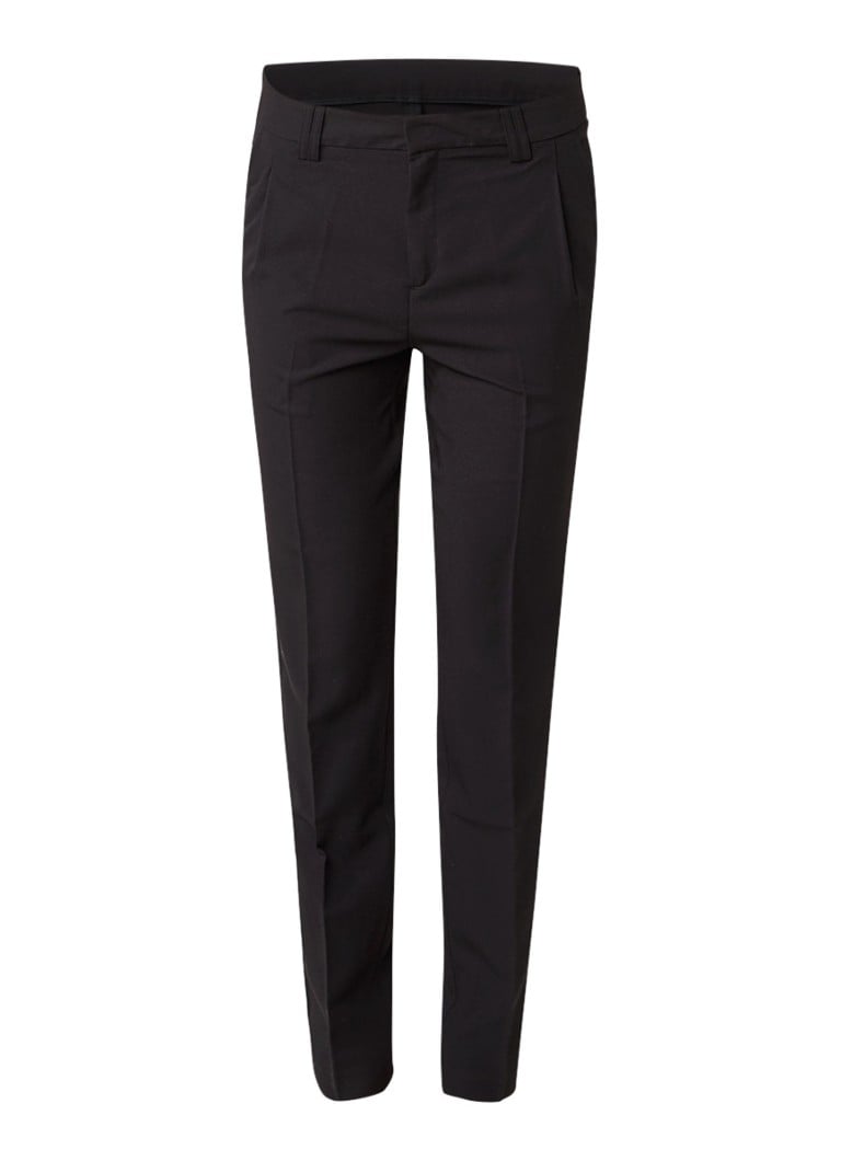 Moscow Slim fit pantalon met persplooien grijs