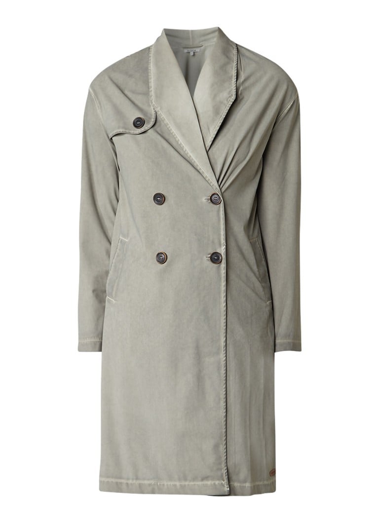 Moscow Garment dye blazer met trenchcoat look grijs