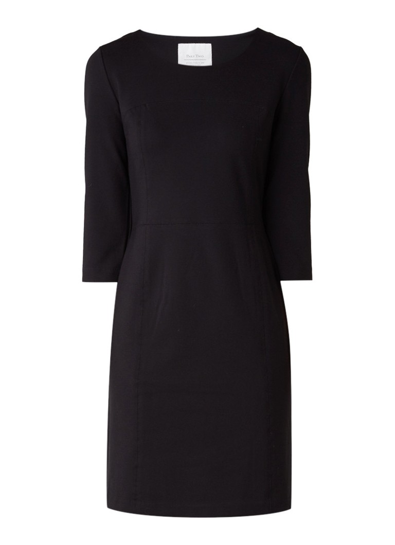 Part Two Isobel midi-jurk met deelnaad zwart