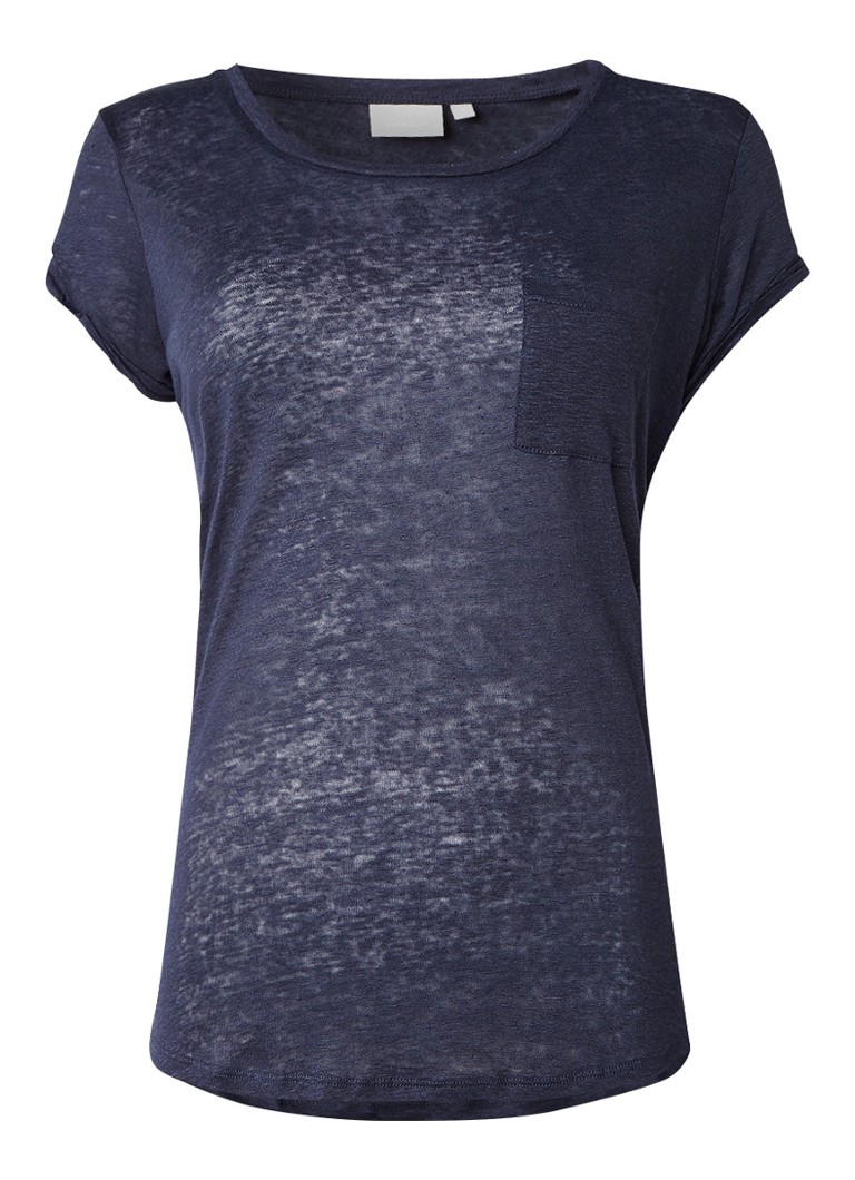 InWear Vuzima T-shirt met borstzak blauw