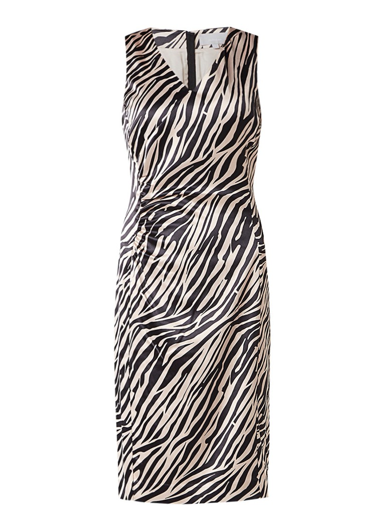 InWear Aliciana jurk van satijn met zebradessin beige