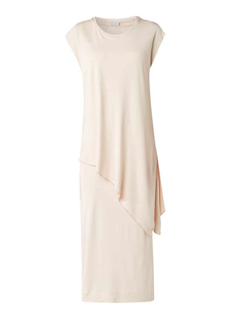 InWear Cate maxi-jurk met asymmetrische overlay naturel