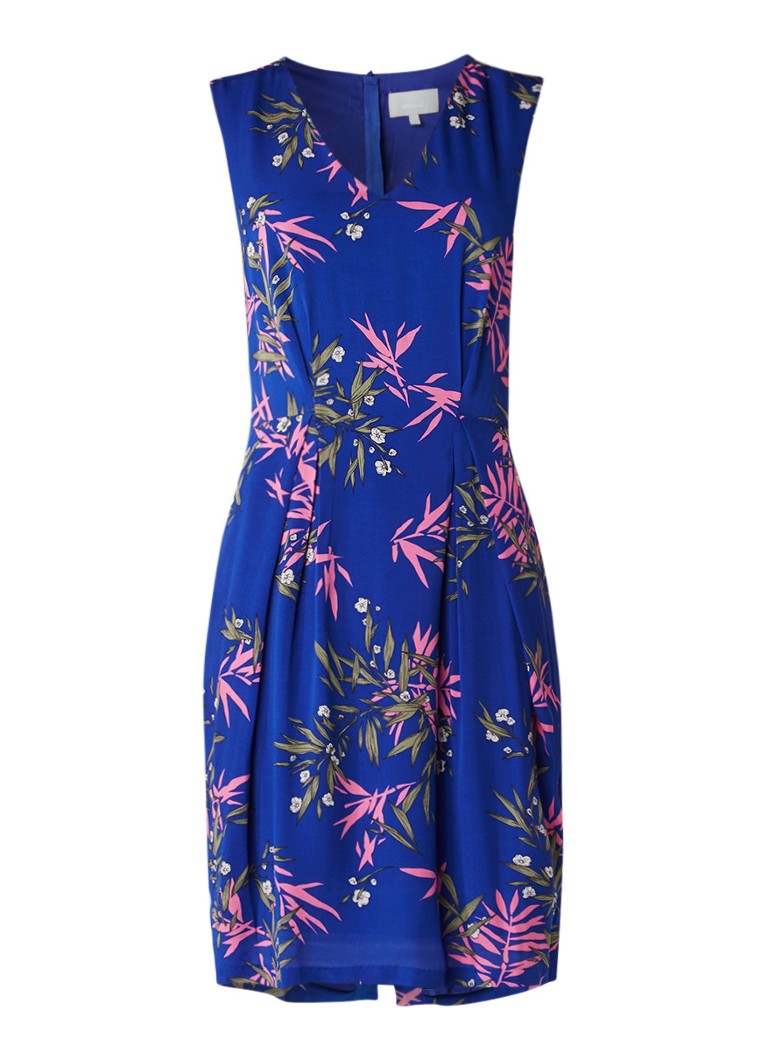 InWear Bentley mouwloze midi-jurk met botanisch dessin royalblauw