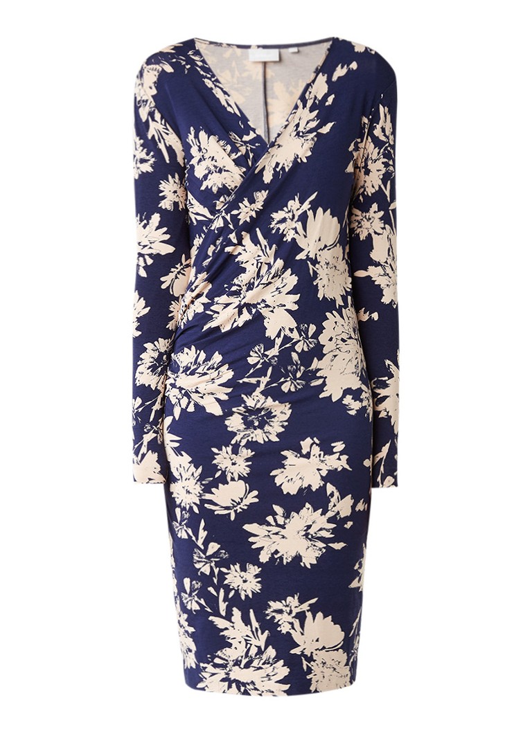 InWear Nata midi-jurk van jersey met bloemendessin donkerblauw